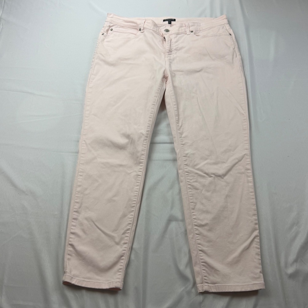 Eileen Fisher Jeans Women 16P Pink Organic Cotton Stretch Straight Leg S3GDD